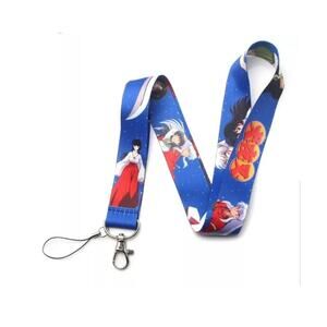 Best Japanese Anime Inuyasha Cell Phone Holder Lanyard with Metal Clip Blue